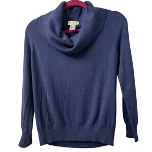 Alessa W collection Elegant Blue Cowl Neck Sweater made in Laos size 8